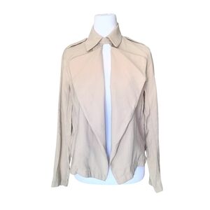 Zara‎ Jacket Women's Size XS Beige/Cream/Tan Neck Closure Basic Collection Open